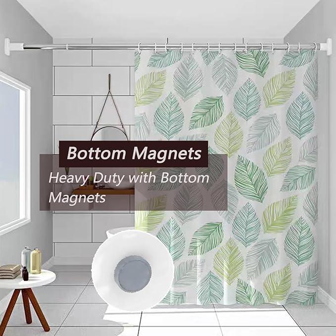 TIKABC Shower Curtain Liner, 4G PEVA Banana Leaves Shower Liner, Plastic Waterproof Shower Curtains, 72x72 inch with Grommet Holes 3 Magnetic Weights - ModernBath