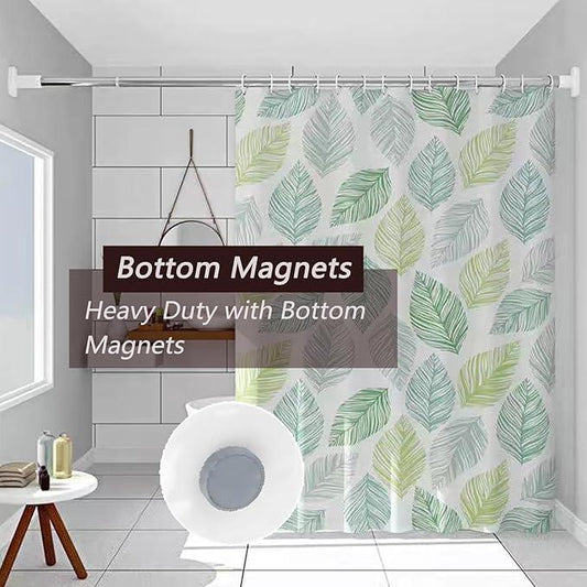 TIKABC Shower Curtain Liner, 4G PEVA Banana Leaves Shower Liner, Plastic Waterproof Shower Curtains, 72x72 inch with Grommet Holes 3 Magnetic Weights - ModernBath