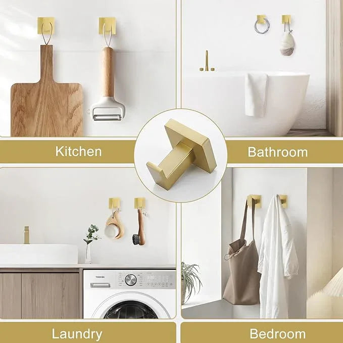 Lairuier 5-Piece Brushed Gold Bathroom Hardware Set, Bathroom Accessories Set with Towel Bar, Toilet Paper Holder and 2 Towel Hooks SUS304 Stainless Steel Towel Bar Set Wall Mounted - ModernBath
