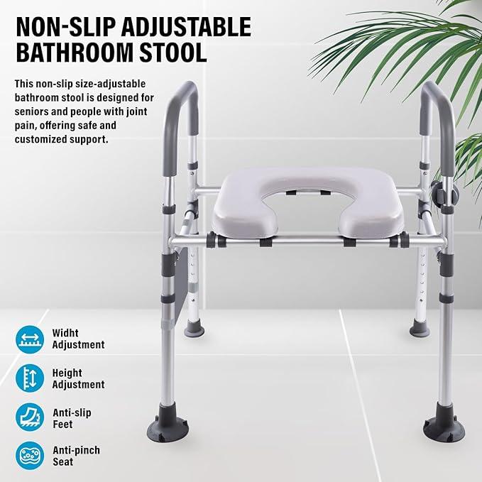 xlkkf Adjustable Raised Toilet Seat with Handles - FSA HSA Eligible Toilet Riser for Seniors & Handicap, Fits Any Toilet, Supports 400lbs - ModernBath