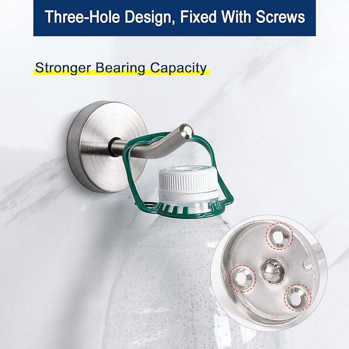 NearMoon Coat Hooks, Wall Mount Hooks for Hanging Hat Hurse Robe, 304 Stainless Steel Heavy Duty Towel Hangers for Bathroom Livingroom Hotel Kitchen Garage, 6 Pack (2 Inch, Brushed Nickel) - ModernBath