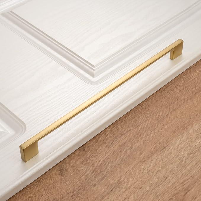 KOOFIZO 5 Pack 11-5/16 Inch Brushed Gold Kitchen Cabinet Pulls Gold Cabinet Handles Gold Cabinet Hardware for Kitchen Cabinets Drawer P01 Dresser Cupboard Bedroom Bathroom - ModernBath