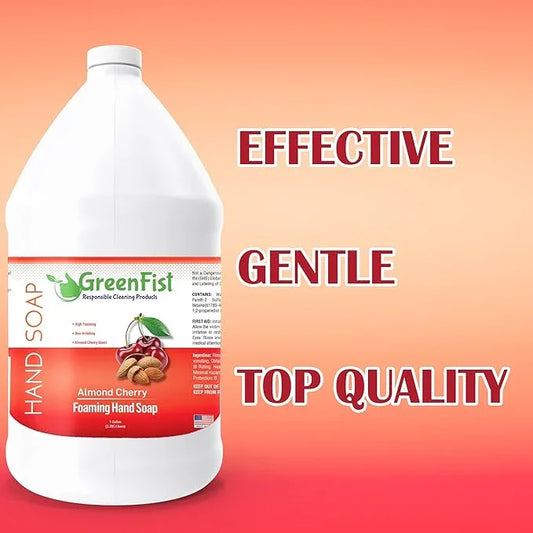 GreenFist Foaming Hand Soap Refills Almond Cherry Scent Jug Foam Refill Made in USA, 128 ounce (1 Gallon) - ModernBath