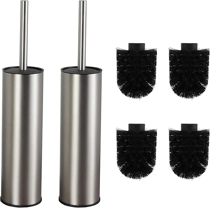 Toilet Brush and Holder,Stainless Steel Toilet Brushes for Bathroom with Holder 2pack Brushed Nickel - ModernBath