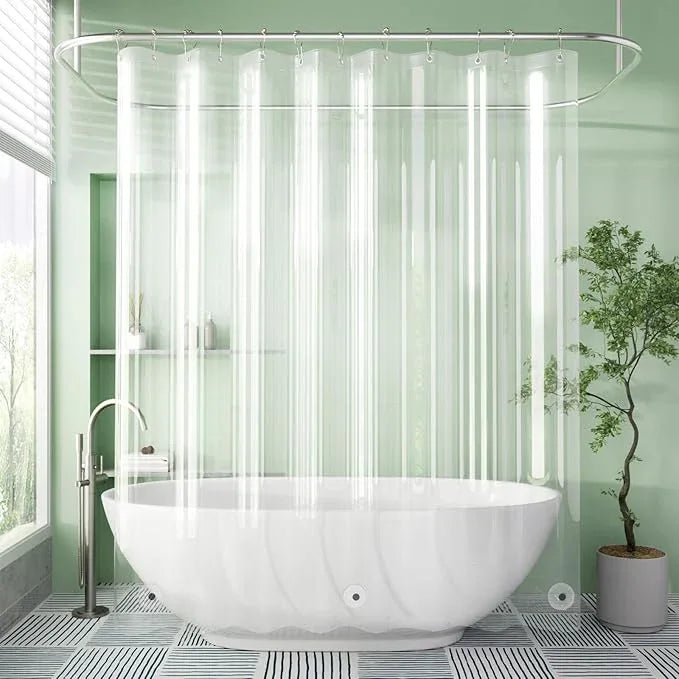AmazerBath Extra Long Shower Curtain Liner, Clear Shower Curtain Liners 96 Length, 72x96 Inches Plastic Shower Curtain Liner, Cute PEVA Tall Shower Liner, Bathroom Shower Curtain Liners with 3 Magnets - ModernBath