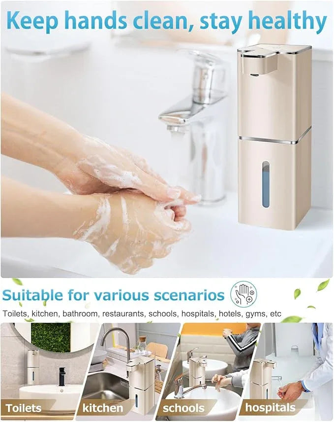 JEMISUN Automatic Soap Dispenser Touchless Foaming Soap Dispenser 300ml/12.8oz Rechargeable, Wall Mounted 4 Levels Adjustable Foam Soap Pump for Bathroom Kitchen Dish Soap - ModernBath