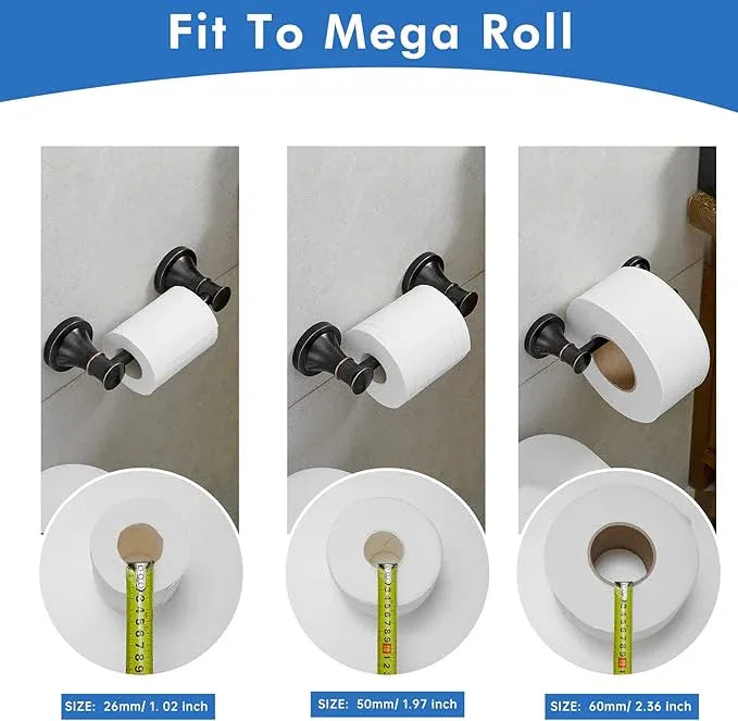RUMOSE Toilet Paper Roll Holder Bathroom Flexible Pivoting Tissue Handle on Wall Mounted Oil Rubbed Bronze Rustproof Toilet Tissue Roll Holder,Stainless Steel - ModernBath