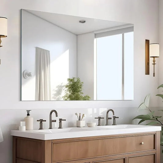 CILIBER Frameless Mirror, 30x40 Inch Rectangle Bathroom Mirrors for Wall, Upgraded Shatterproof Large Vanity Mirror Over Sink with Polished Edge for Bathroom, Bedroom, Living Room and Entryway - ModernBath