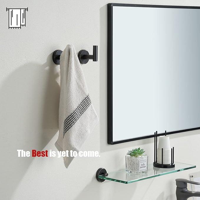 JQK Bathroom Towel Hook Oil Rubbed Bronze, 304 Stainless Steel 0.8mm Coat Robe Clothes Hook for Bathroom Kitchen Garage Wall Mounted (Pack of 2), TH100-ORB-P2 - ModernBath