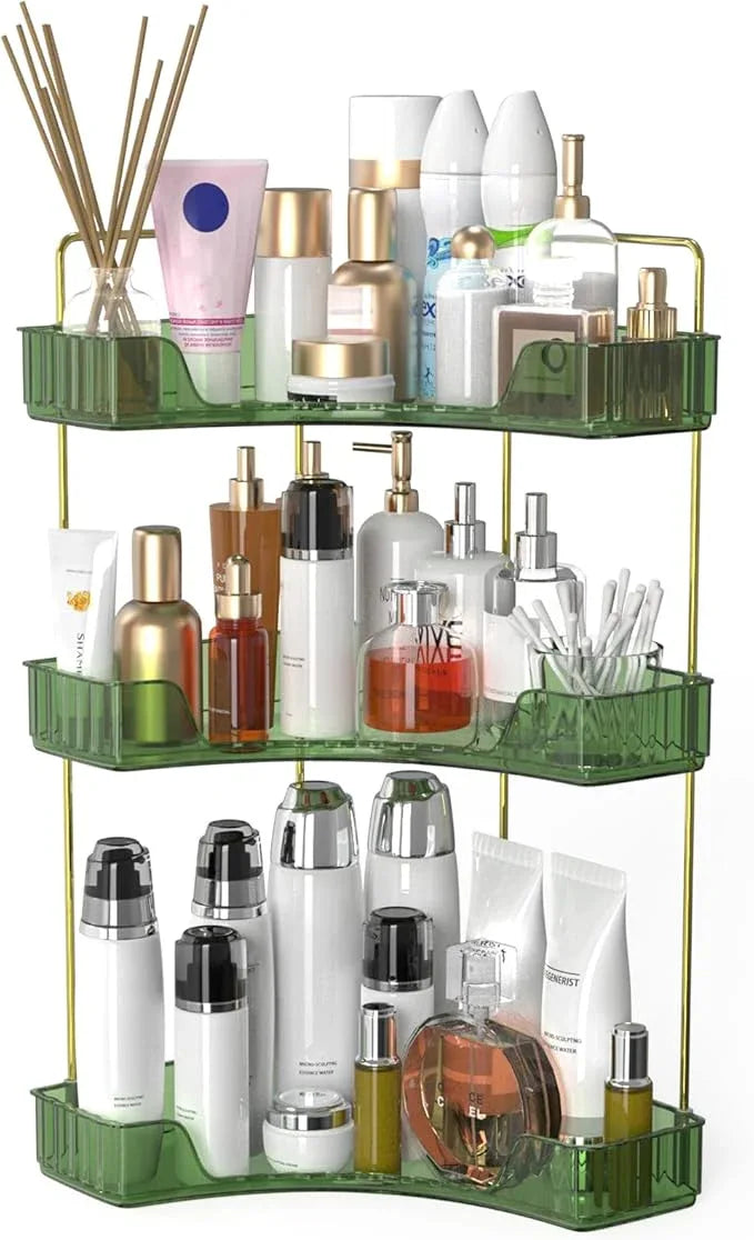Webetop Corner Bathroom Counter Organizer, Bathroom Makeup Countertop Organizer, Corner Storage Organizers for Vanity, Bathroom，Dresser, Cosmetic, Kitchen Spice Rack Green - ModernBath