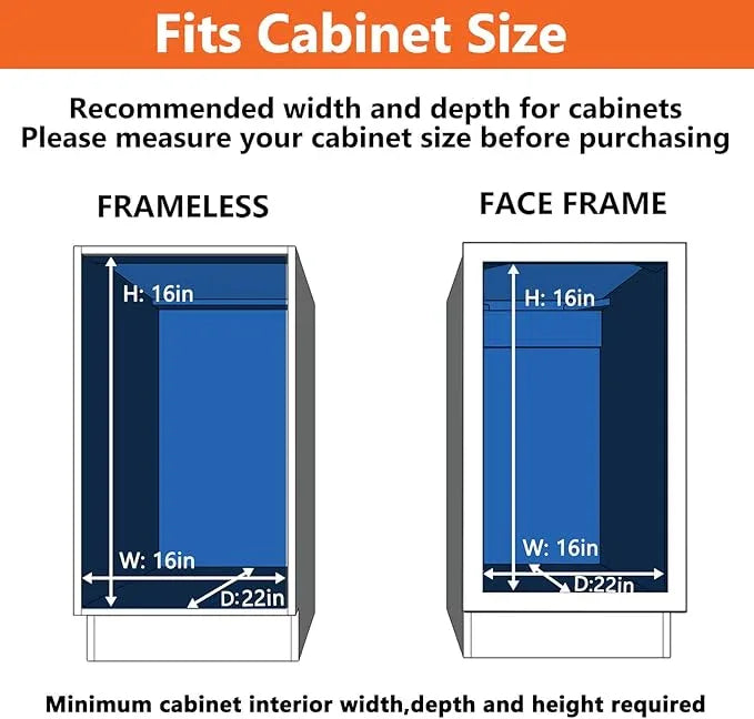 ROOMTEC Individual Pull Out Cabinet Organizer (15½" W x 21½" D), 2 Tier Spice Rack Organizer for Cabinet, Slide Out Drawer Pantry Shelf Organization and Storage for Kitchen Bathroom - ModernBath