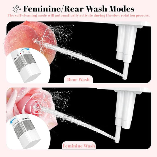 Bidet Attachment for Toilet,Non-Electric Ultra-Thin With,Rear/Feminine Wash,Self-Cleaning Dual Nozzles (Adjustable Angle), Adjustable Water Pressure, Cold Water Only, White