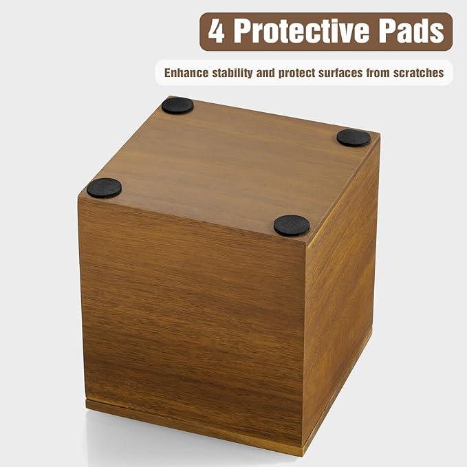 Dreamkey Acacia Wood Tissue Box Cover, Square Tissue Box Holder with Removable Top Lid, Solid Wooden Tissue Box Dispenser for Bathroom, Bedroom, Office - ModernBath