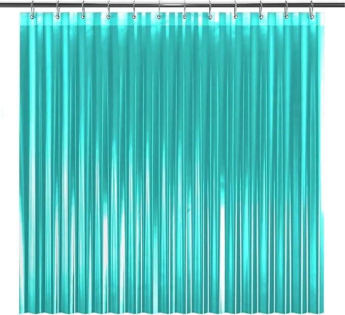LiBa Bathroom Shower Curtain Premium PEVA Non-Toxic, Green Clear Waterproof Plastic Shower Curtain Liner with Rust Proof Grommets 8G Bathroom Accessories 72x72 - ModernBath