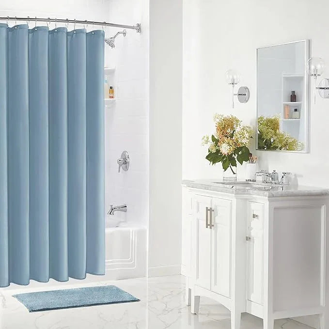 Gibelle Long Shower Curtain Liner 72 x 78 Inches, Light Blue Shower Curtain Liner, Washable Waterproof Fabric Bathroom Shower Curtain - ModernBath