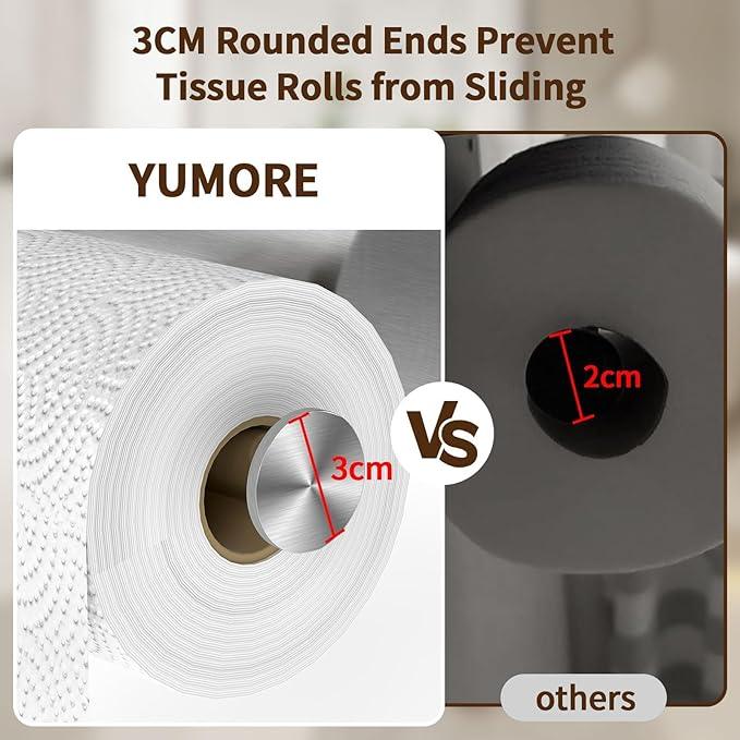 YUMORE Toilet Paper Holder, 304 Stainless Steel Bathroom Double Roll Tissue Holder with Shelf, Wall Mounted Washroom Dual TP Dispenser Storage, Flushable Wipes Dispenser, Brushed Nickel Finish - ModernBath