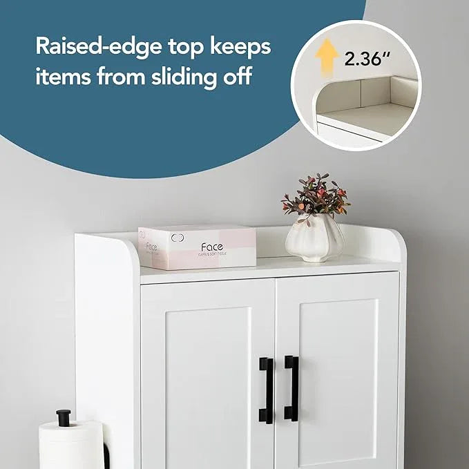 Bathroom Wall Cabinet with Door, Over The Toilet Wood Hanging Medicine Cabinets with DIY Lighting for Laundry Room Kitchen Storage - ModernBath