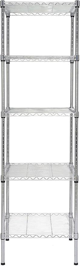 Finnhomy Heavy Duty 5 Tier Wire Shelving Unit, 18x18x59-inches 5 Shelves Storage Rack, Metal Shelving with Thicken Steel Tube, NSF Certified, Chrome - ModernBath