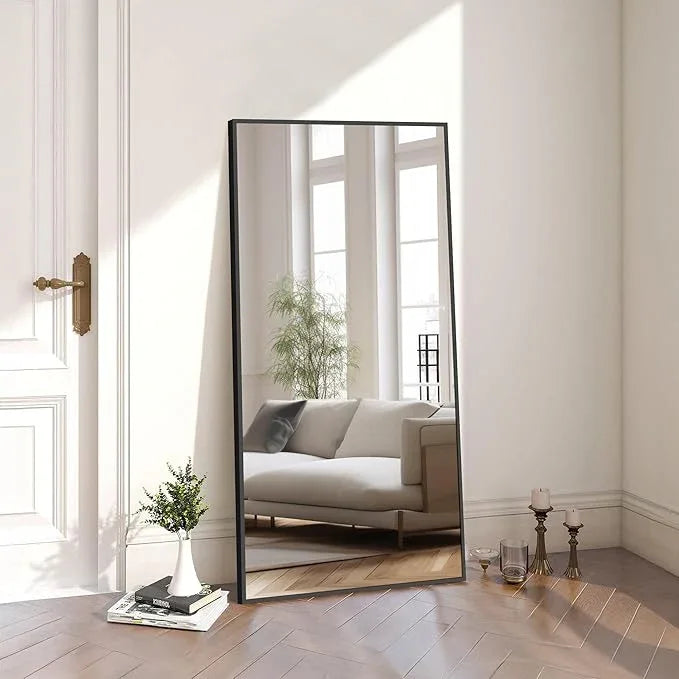 COFENY Black Bathroom Mirror for Wall, 60x30 Inch Rectangle Mirrors with Metal Frame, Modern Vanity Wall Mirror Decor for Bathroom Living Room, Entryway Hangs Horizontal or Vertical - ModernBath