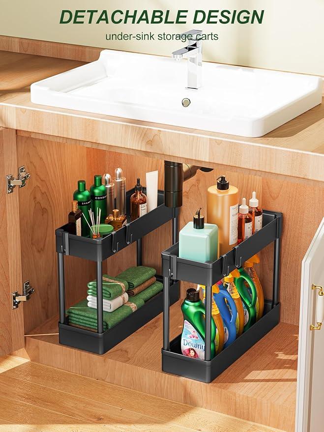 LEHOM 5.1" Slim Storage Cart - 4 Tiers Bathroom Organizer Mobile Shelving Unit Storage Rolling Utility Cart Slide Out Organizer for Kitchen Bathroom Laundry Narrow Places - ModernBath