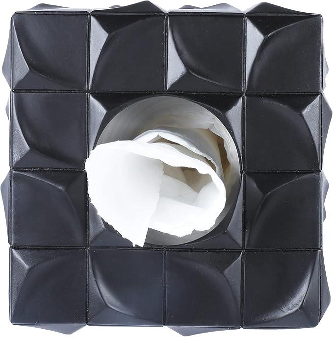 Hymmah Modern Square Tissue Box Cover Holder,Bathroom Accessories Decor Unique Design Tissue Box Cover for Bathroom Vanity Counter Tops Also Great for Bedrooms and Living Rooms - ModernBath