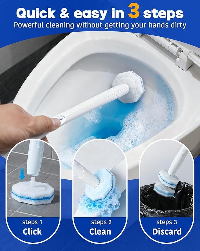 50 Pack Toilet Wand Refills Compatible with Clorox, Instant Foam Cleaning, Secure Lock No Slipping, Odor Neutralizing, Easy Snap-On Design - ModernBath