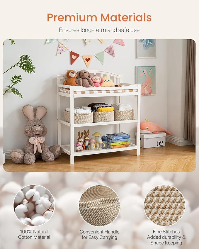 Small Woven Basket, 13.5 x 9.5 x 5 Inches, Storage Basket for Organizing, Cute Small Rope Shelf Closet Cube Storage Bins Baskets for Shelves, Dog Toy Gift Baskets Empty, 3 Pack Brown - ModernBath