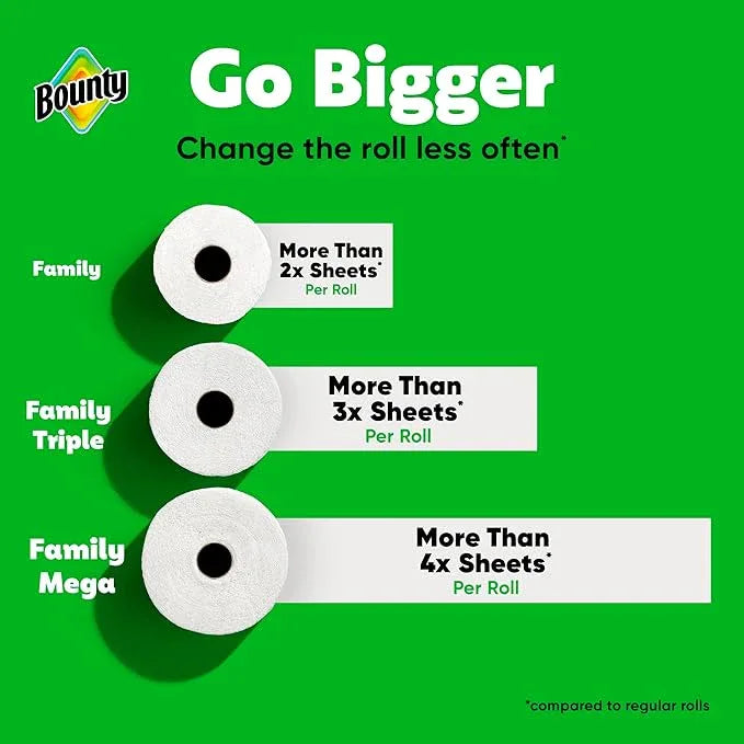 Bounty Quick Size Paper Towels, White, 8 Family Rolls - ModernBath