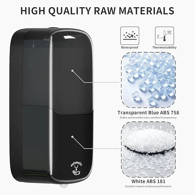 Automatic Soap Dispenser Wall Mount, 33.8oz/1000ml Dish Soap Dispenser for Bathroom, Touchless Electric Commercial Soap Dispensers Kitchen, Black - ModernBath