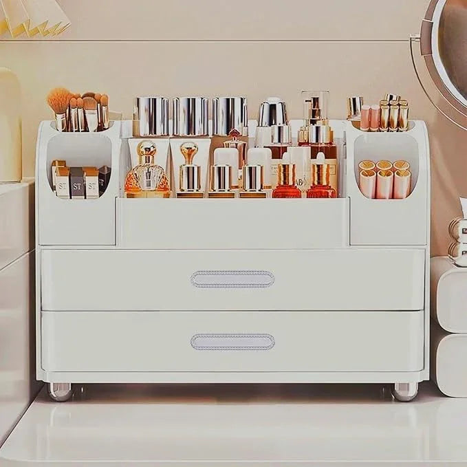 Makeup Organizer with Drawers for Vanity,Bathroom Countertop Organizer with Brushes Holder,Skincare Storage Organizer,Perfect Cosmetic Display Case for Skincare,Lipstick and Beauty Essential - ModernBath