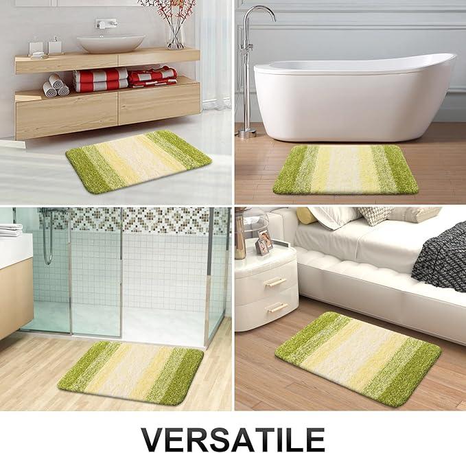 OLANLY Bathroom Rugs Mat 24x16, Extra Soft Absorbent Microfiber Bath Rugs, Rubber Backing, Quick Dry, Machine Washable Bath Mats for Bathroom Floor, Tub and Shower, Home Decor Accessories, Olive Green - ModernBath