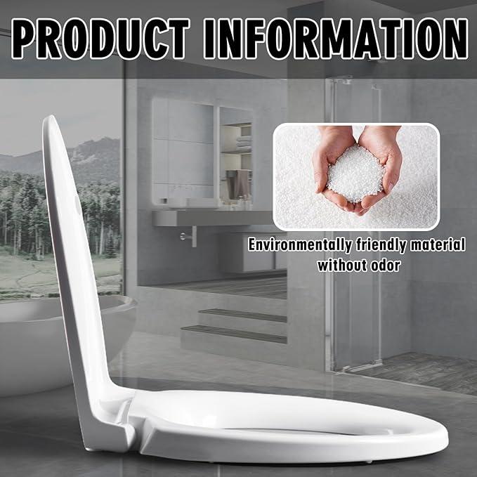 SS113/SS114 Toilet Seat Replacement Compatible with TOTO,Elongated Toilet Seat Soft Close,Traditional Toilet Seat Replacement,Toilet Lid Slow Close Quiet No Slam, Heavy Duty Elongated Toilet, White - ModernBath