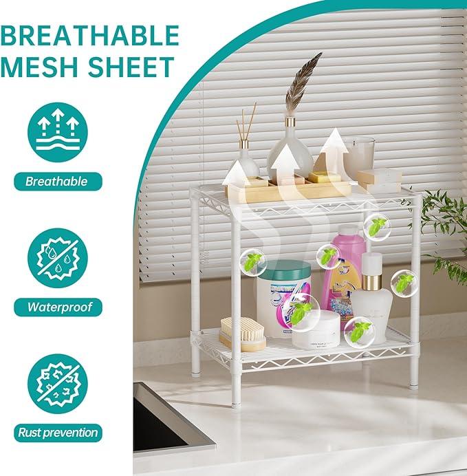 SINGAYE Shelf Closet Wire Shelving：Adjustable Metal Unit for Laundry Room Organization Bathroom Kitchen Home Storage Small Pantry Rack Shelves - ModernBath