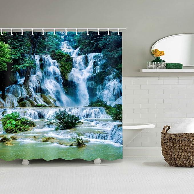 LYFANS Bathroom Uses Beach Scallop 3D Shower Curtains, Luxurious Bathtub Standard Shower Curtains, Waterproof and Bright Fabric Shower Curtains (59x72 inches) - ModernBath
