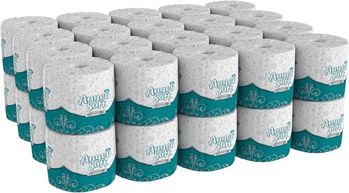 Georgia-Pacific Angel Soft Professional Series Premium 2-Ply Embossed Toilet Paper; 16840; 450 Sheets Per Roll; 40 Rolls Per Case; White - ModernBath
