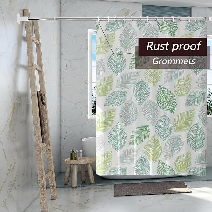 TIKABC Shower Curtain Liner, 4G PEVA Shower Liner, Plastic Waterproof Shower Curtains, with Grommet Holes and 3 Magnetic Weights(Colored Leaves) - ModernBath