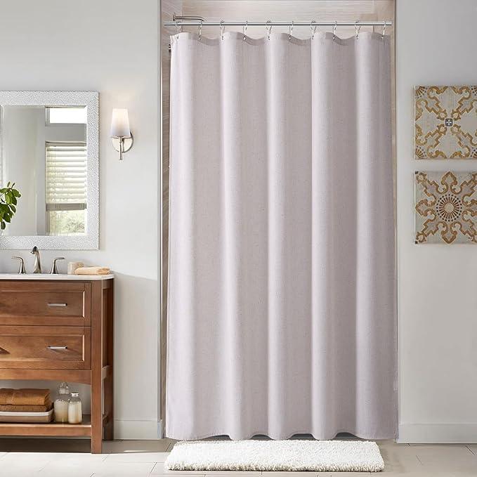 Naturoom Champagne Linen Shower Curtain, Cloth Textured Fabric Shower Curtain Set with Hooks, Simple Elegant Modern Farmhouse Country Ultra Thick Bath Curtains for Bathroom,Water Repellent,60x72 - ModernBath