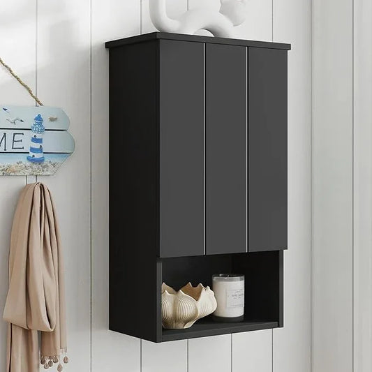 Bathroom Wall Cabinet with Single Door, Soft-Close Hinges, 15x27 inch Wooden Medicine Cabinet for Small Kitchen, Laundry, Entryway, Durable MDF Construction - ModernBath
