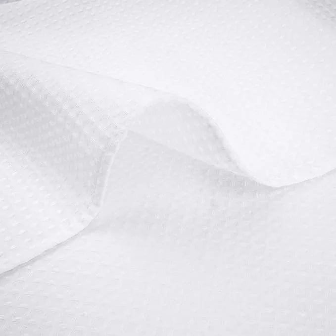 River Dream Stall Heavyweight No Hooks Required Dotted Waffle Weave Shower Curtain with Snap in Liner- 54W x 80H,Hotel Grade,Spa Like Bath Curtain,White - ModernBath