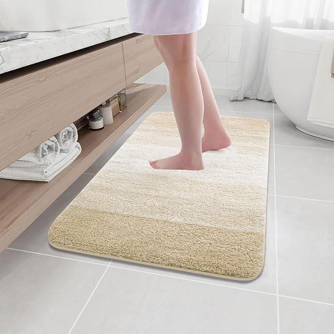 Arotive Microfiber Bathroom Rugs, Shaggy Soft and Absorbent Bath Rug, Non-Slip, Thick Plush Machine Washable Dry Bath Mats for Bathroom, Tub and Shower, 40x24, Light Beige, Rectangular - ModernBath