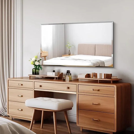 CILIBER Beveled Bathroom Mirror, 24x40 Large Frameless Mirrors for Over Sink, Upgraded Shatterproof Beveled Frameless Vanity Mirror for Bathroom,Bedroom,Living Room and Entryway - ModernBath