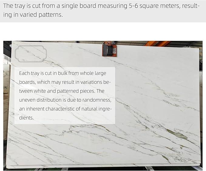 Marmor Real Natural Marble Bathroom Tray for Perfume, Candles, Jewelry Stone Vanity, Bathroom & Kitchen Counter Organizer and Home Decor (Calacatta Gold Marble Lace Long Plate) - ModernBath