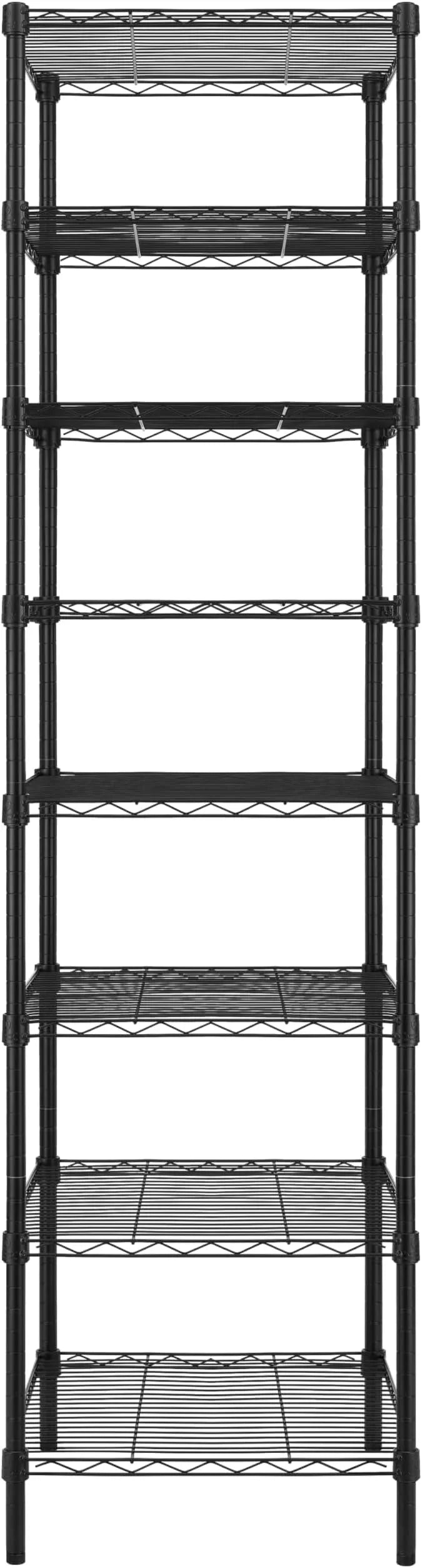 Finnhomy Heavy Duty 8 Tier Wire Shelving, 18x18x78.8 inches 8 Shelves Storage Rack with Thicken Steel Tube, Pantry Shelves for Storage, Adjustable Metal Shelving Unit, NSF Certified, Black - ModernBath