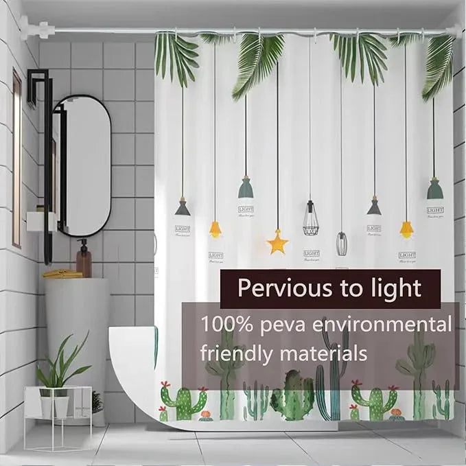 TIKABC Shower Curtain Liner, 4G PEVA Banana Leaves Shower Liner, Plastic Waterproof Shower Curtains, 72x72 inch with Grommet Holes 3 Magnetic Weights - ModernBath