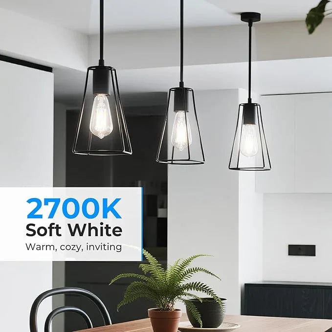 Dimmable LED Edison Bulbs, 4000K Daylight White, 6W Equivalent to 60 watt E26 LED Bulb, ST58 Vintage Light Bulbs, 600LM, 90+ CRI, E26 Base, Clear Glass, 18 Pack - ModernBath