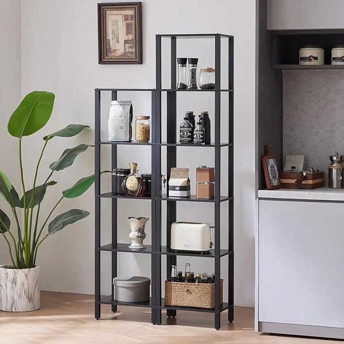 66in Tall Bookshelf 6-Tier Small Narrow Bookcase, Skinny Book Shelf for Small Space, Farmhouse Slim Shelf with Storage, Wood Freestanding Display Thin Bookshelves for Living Room, Office, Black - ModernBath