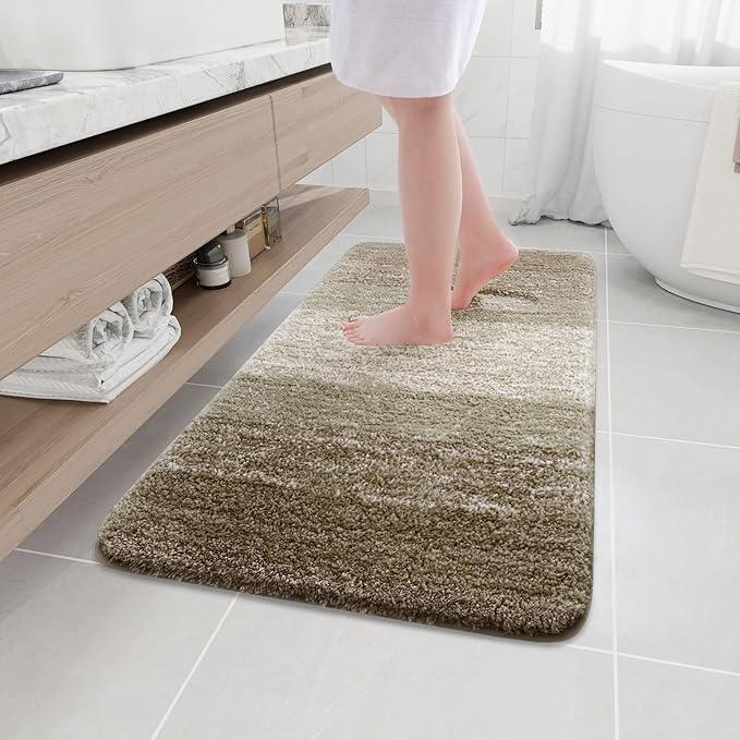 Arotive Microfiber Bathroom Rugs, Shaggy Soft and Absorbent Bath Rug, Non-Slip, Thick Plush Machine Washable Dry Bath Mats for Bathroom, Tub and Shower, 44x24, Coffee, Rectangular - ModernBath