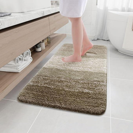 Arotive Microfiber Bathroom Rugs, Shaggy Soft and Absorbent Bath Rug, Non-Slip, Thick Plush Machine Washable Dry Bath Mats for Bathroom, Tub and Shower, 44x24, Coffee, Rectangular - ModernBath
