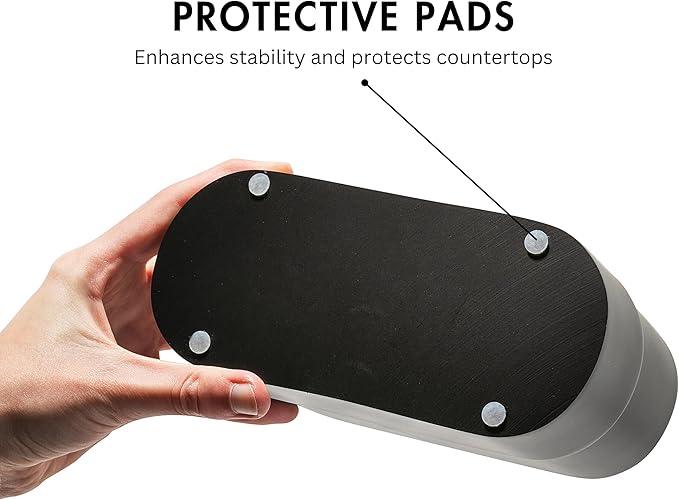Matte Black Large Toothbrush and Toothpaste Holder and Cup for Bathroom Vanity and Countertop, 2 Compartment Organizer for Electric Toothbrushes, Floss, Razors, Cotton, and Mouthwash - YEW DESIGN - ModernBath