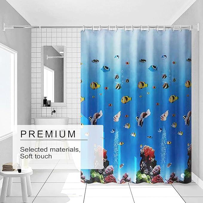 TIKABC Shower Curtain Liner, 4G PEVA Shower Liner, Plastic Waterproof Shower Curtains, 72x72 inch with Grommet Holes 3 Magnetic Weights - ModernBath
